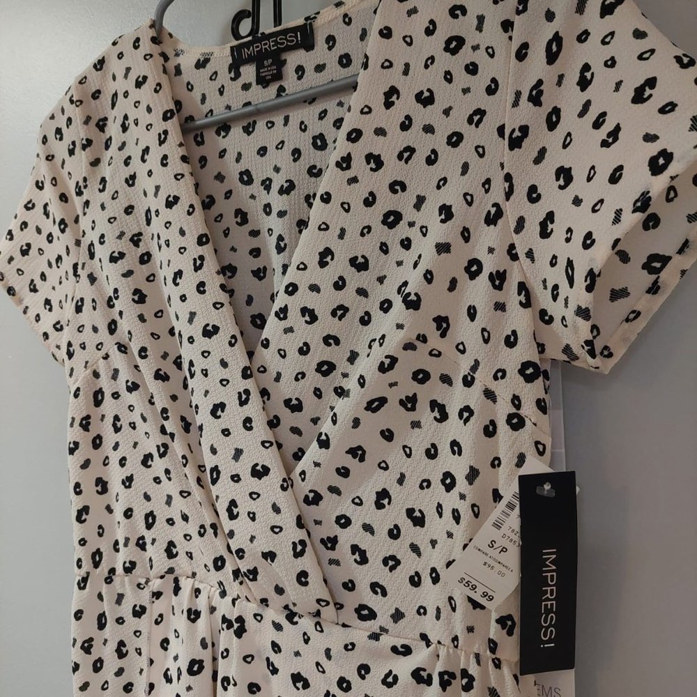 New cocktail/ beige and black dress